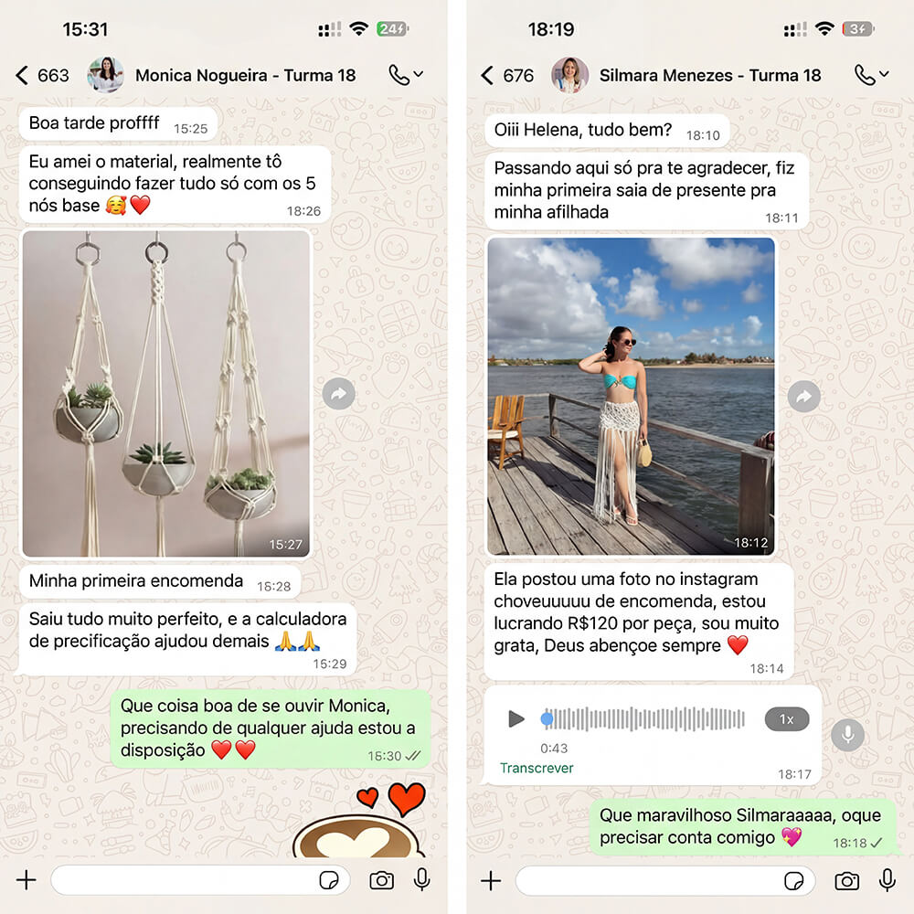 Depoimentos de Alunas